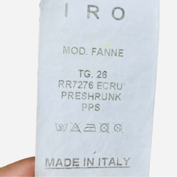 IRO FANNE Preshrunk Distressed Denim Shorts – High Rise Ecru, Size 26 - Picture 6 of 9